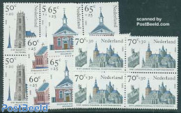 Netherlands 1985 Churches 4v Blocks Of 4 [+], Mint NH, Religion - Churches, Temples, Mosques, Synagogues - Neufs