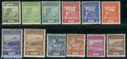 Netherlands Indies 1943 Japanese Occupation Sumatra 12v, Unused (hinged), Nature - Various - Cattle - Agriculture - Agricultura