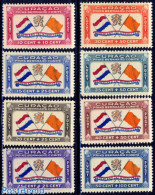 Netherlands Antilles 1941 Prince Bernhard Fund 8v, Unused (hinged), History - Flags - World War II - Guerre Mondiale (Seconde)