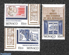 Monaco 1995 Stamp & Coin Museum 3v, Mint NH, Various - Stamps On Stamps - Money On Stamps - Art - Museums - Unused Stamps