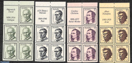 Australia 1968 Famous Persons 4 Booklet Panes, Mint NH, Art - Authors - Neufs