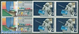 Netherlands 1989 150 Years Railways 3v Blocks Of 4 [+], Mint NH, Transport - Railways - Unused Stamps