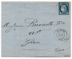 SARTHE - Mamers - Cachet Type 17 Sur Timbre - Le 4 Aout 1876 - Cachet Au Dos Avec Erreur De Date - Signature... - 1849-1876: Periodo Classico