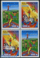 Azerbaijan 2002 Europa 2x2v [+], Mint NH, History - Nature - Performance Art - Europa (cept) - Horses - Circus - Music - Zirkus