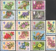 Bermuda 1970 Definitives, Flowers 17v, Mint NH, Nature - Flowers & Plants - Bermudas