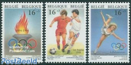 Belgium 1994 Sport 3v, Mint NH, Sport - Football - Olympic Games - Olympic Winter Games - Skating - Unused Stamps