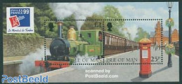 Isle Of Man 1998 Philexfrance S/s, Mint NH, Transport - Mail Boxes - Railways - Poste