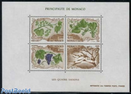 Monaco 1987 Four Seasons S/s, Mint NH, Nature - Fruit - Wine & Winery - Unused Stamps