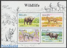 Malawi 1991 Wildlife S/s, Mint NH, Nature - Animals (others & Mixed) - Cat Family - Rhinoceros - Malawi (1964-...)