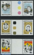 Netherlands Antilles 1984 E. Roosevelt 3v Gutter Pairs, Mint NH, History - Women - Non Classés