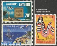 Netherlands Antilles 1989 International Stamp Exposition 3v, Mint NH, History - Transport - Flags - Ships And Boats - Boten