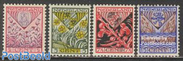 Netherlands 1927 Child Welfare 4v, Mint NH, History - Nature - Coat Of Arms - Flowers & Plants - Neufs