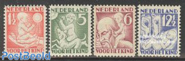 Netherlands 1930 Child Welfare, Seasons 4v, Mint NH, Nature - Animals (others & Mixed) - Dogs - Ongebruikt
