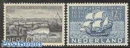 Netherlands 1934 Curacao 2v, Mint NH, Transport - Ships And Boats - Neufs