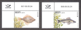 Europa – Underwater Fauna Fish And Flora 2024 Estonia MNH Corner Stamps With Issue Nr Mi 1105-6 - 2024