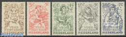 Netherlands 1949 Child Welfare 5v, Mint NH, Nature - Various - Birds - Cattle - Fruit - Agriculture - Unused Stamps