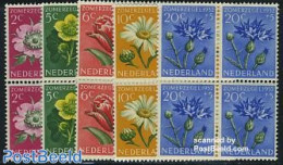 Netherlands 1952 Summer Welfare 5v Blocks Of 4 [+], Mint NH, Nature - Flowers & Plants - Ongebruikt