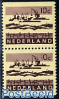 Netherlands 1963 Delta Works Booklet Pair Phosphor (1972), Mint NH, Transport - Ships And Boats - Neufs