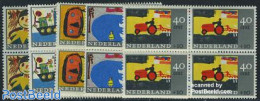 Netherlands 1965 Child Welfare 5v, Blocks Of 4 [+], Mint NH, Art - Children Drawings - Nuevos