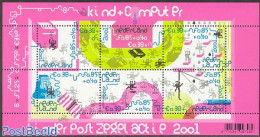 Netherlands 2001 Child Welfare, Child & Computer S/S, Mint NH, Science - Transport - Computers & IT - Automobiles - Unused Stamps