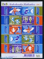 Netherlands 2008 Goblins From Childrens Books 2x5v M/s, Mint NH, Nature - Butterflies - Mushrooms - Art - Children's B.. - Unused Stamps