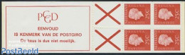 Netherlands 1970 4x25c Booklet, Normal Paper, Text: EENVOUD IS KENM, Mint NH, Stamp Booklets - Ongebruikt