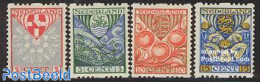 Netherlands 1926 Child Welfare 4v, Syncopatic Perf., Mint NH, History - Nature - Coat Of Arms - Flowers & Plants - Fruit - Ongebruikt