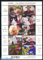 Netherlands 2003 Personal Beauties 10v M/s, Mint NH, Nature - Transport - Various - Butterflies - Cats - Dogs - Flower.. - Unused Stamps