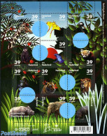 Netherlands 2006 Zoo Animals 12v M/s (with Hidden Messages In Blue), Mint NH, Nature - Animals (others & Mixed) - Bird.. - Neufs