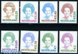 Netherlands 2002 Beatrix 8v S-a, Entirely Punched, Mint NH - Unused Stamps