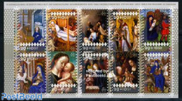 Netherlands 2005 Christmas, Welfare 10v S-a, Mint NH, Religion - Christmas - Art - Paintings - Nuovi