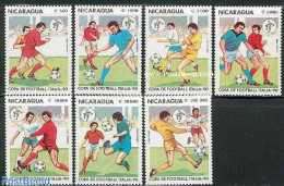 Nicaragua 1990 World Cup Football 7v, Mint NH, Sport - Football - Nicaragua