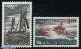 Norway 1991 NSSR, Sea Life Saving 2v, Mint NH, Transport - Ships And Boats - Unused Stamps