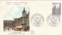 ///   FRANCE ///    PREMIER JOUR ---   FDC TROYES  Hôtel Mauroy - 1960-1969