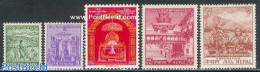 Nepal 1956 Coronation 5v, Mint NH, History - Kings & Queens (Royalty) - Familles Royales