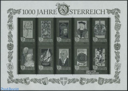 Austria 1996 Millennium S/s Blackprint (mnh), Mint NH, History - History - Unused Stamps