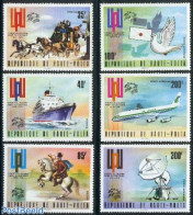 Upper Volta 1974 U.P.U. Centenary 6v, Mint NH, Science - Transport - Telecommunication - Post - U.P.U. - Aircraft & Av.. - Télécom