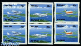 Palau 1989 Planes 6v (3x[:]) From Booklets, Mint NH, Transport - Aircraft & Aviation - Flugzeuge
