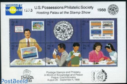 Palau 1988 Praga 88 6v M/s, Mint NH, Philately - Stamps On Stamps - Stamps On Stamps