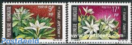 French Polynesia 1969 Flowers 2v, Mint NH, Nature - Flowers & Plants - Ongebruikt