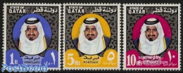 Qatar 1974 Definitives 3v, Mint NH, History - Kings & Queens (Royalty) - Royalties, Royals