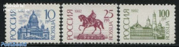 Russia 1992 Definitives 3v, Mint NH, Nature - Religion - Horses - Churches, Temples, Mosques, Synagogues - Iglesias Y Catedrales