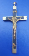 Grande Croix Pectorale Bronze Et Bois Début XXe - Crucifix - Religious Medal - Religion & Esotericism