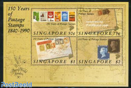 Singapore 1990 150 Years Stamps S/s, Mint NH, Stamps On Stamps - Sellos Sobre Sellos