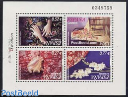 Spain 2004 Textile 4v M/s, Mint NH, Nature - Various - Flowers & Plants - Shells & Crustaceans - Textiles - Unused Stamps