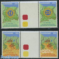 Suriname, Republic 1983 Natural Resources 2v, Gutter Pairs, Mint NH, Science - Various - Mining - Maps - Géographie