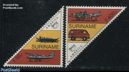 Suriname, Republic 1994 UPAE 2v, Mint NH, Transport - U.P.A.E. - Automobiles - Aircraft & Aviation - Autos