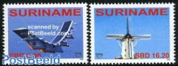 Suriname, Republic 2006 UPAEP 2v (plane & Windmill), Mint NH, Transport - Various - U.P.A.E. - Aircraft & Aviation - M.. - Avions