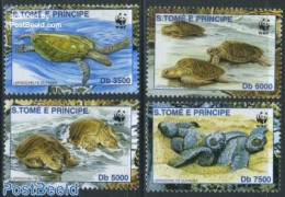 Sao Tome/Principe 2001 WWF, Turtles 4v, Mint NH, Nature - Turtles - World Wildlife Fund (WWF) - Sao Tomé Y Príncipe