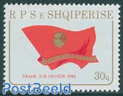 Albania 1986 Labour Party Congress 1v, Mint NH - Albanie